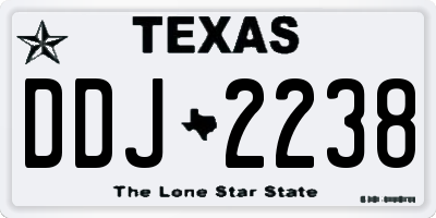 TX license plate DDJ2238