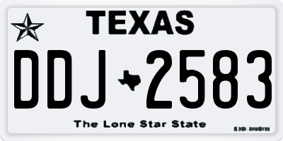 TX license plate DDJ2583