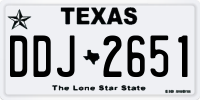 TX license plate DDJ2651
