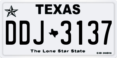 TX license plate DDJ3137