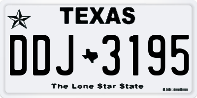 TX license plate DDJ3195