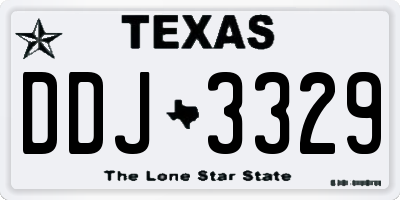 TX license plate DDJ3329