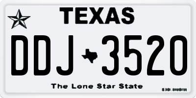 TX license plate DDJ3520