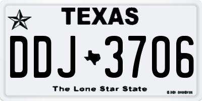 TX license plate DDJ3706