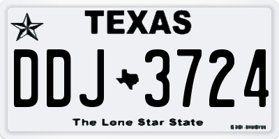 TX license plate DDJ3724