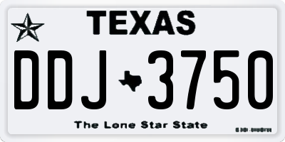 TX license plate DDJ3750