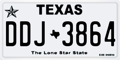 TX license plate DDJ3864
