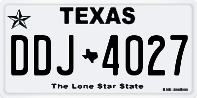 TX license plate DDJ4027