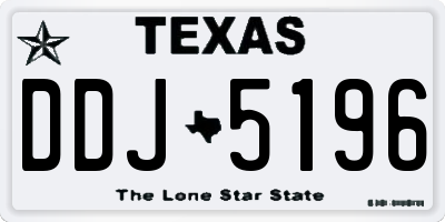 TX license plate DDJ5196