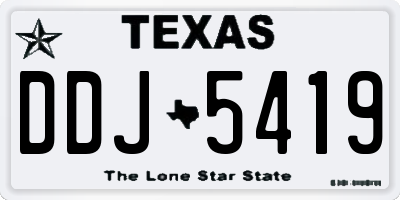TX license plate DDJ5419