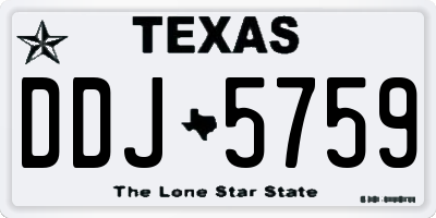 TX license plate DDJ5759