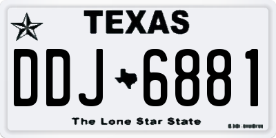 TX license plate DDJ6881
