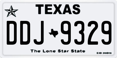 TX license plate DDJ9329