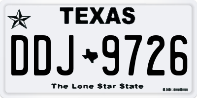 TX license plate DDJ9726