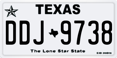 TX license plate DDJ9738