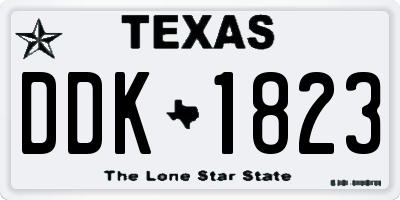 TX license plate DDK1823