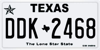 TX license plate DDK2468