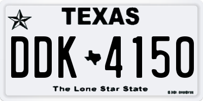 TX license plate DDK4150