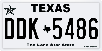 TX license plate DDK5486