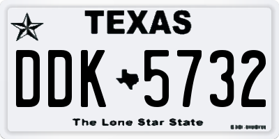 TX license plate DDK5732