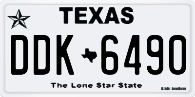 TX license plate DDK6490