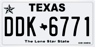 TX license plate DDK6771