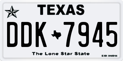 TX license plate DDK7945