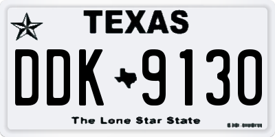 TX license plate DDK9130