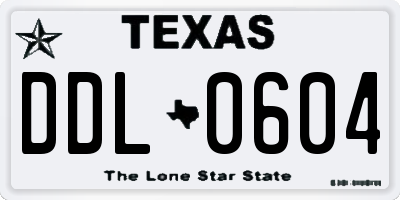 TX license plate DDL0604