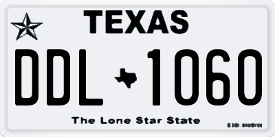 TX license plate DDL1060