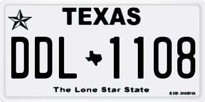 TX license plate DDL1108