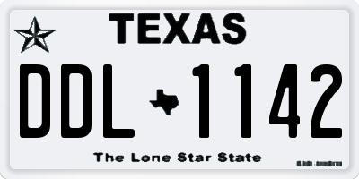 TX license plate DDL1142
