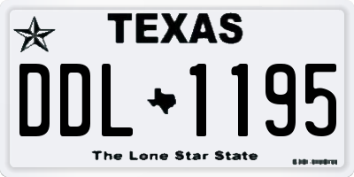 TX license plate DDL1195