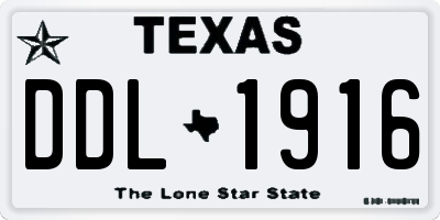 TX license plate DDL1916