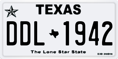 TX license plate DDL1942