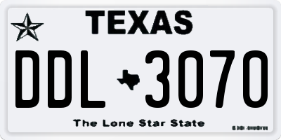 TX license plate DDL3070