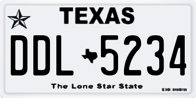 TX license plate DDL5234