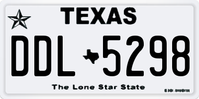 TX license plate DDL5298