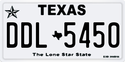 TX license plate DDL5450