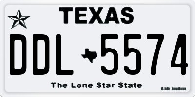 TX license plate DDL5574