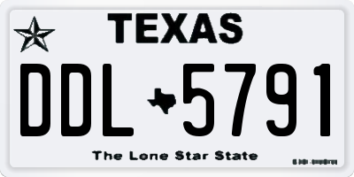 TX license plate DDL5791