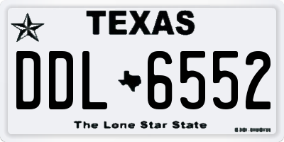 TX license plate DDL6552