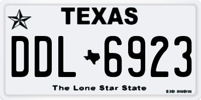 TX license plate DDL6923