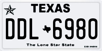 TX license plate DDL6980