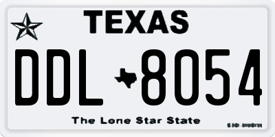 TX license plate DDL8054