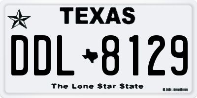 TX license plate DDL8129