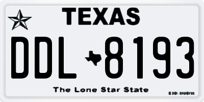 TX license plate DDL8193