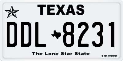 TX license plate DDL8231