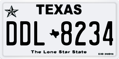 TX license plate DDL8234