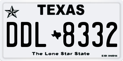 TX license plate DDL8332